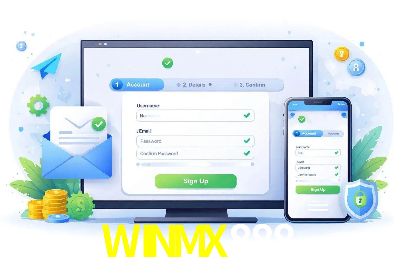 Registro de nuevo usuario y configuración de cuenta WINMX888